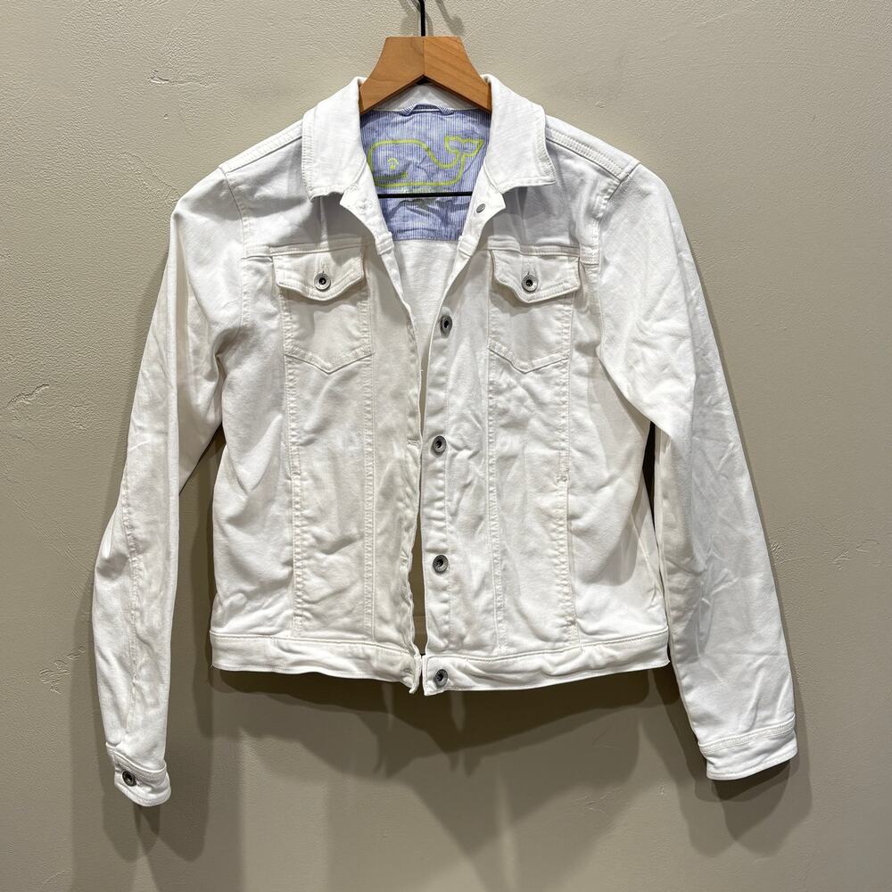 Vineyard Vines Girls Denim Jean Jacket White - Size: XL 14